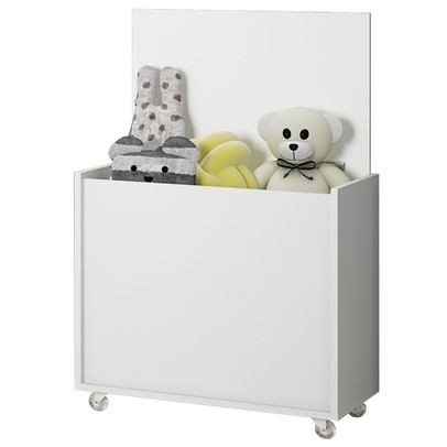 Baú de Brinquedos com Rodízio Kd1635 Branco - Quiditá Móveis