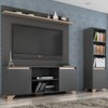 Sala de Estar Completa para TV Até 55 Polegadas Benevello 3 Portas Grafite/Siena - Quiditá Móveis