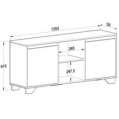 Sala de Estar Completa para TV Até 48 Polegadas Benevello 3 Portas Branco/Siena - Quiditá Móveis