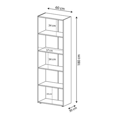 Estante para Livros Multy 4 Prateleiras Preto - Artely