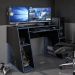 Mesa Gamer Kyoto Ideal para 2 Monitores Preto/Azul - Politorno