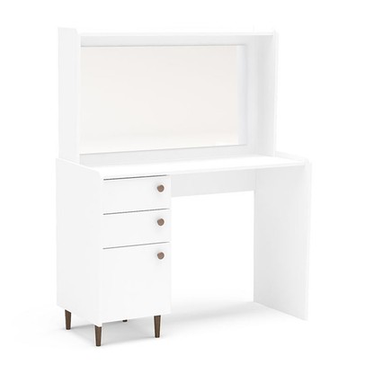 Penteadeira Luisiana 1 Porta 2 Gavetas com Espelho Branco - Politorno