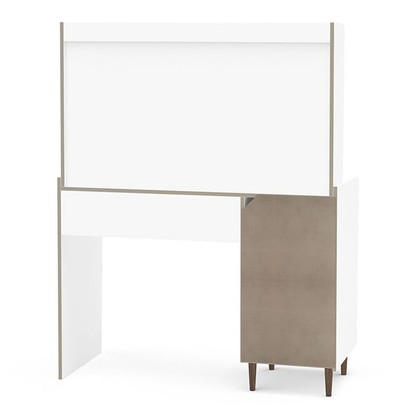 Penteadeira Luisiana 1 Porta 2 Gavetas com Espelho Branco - Politorno