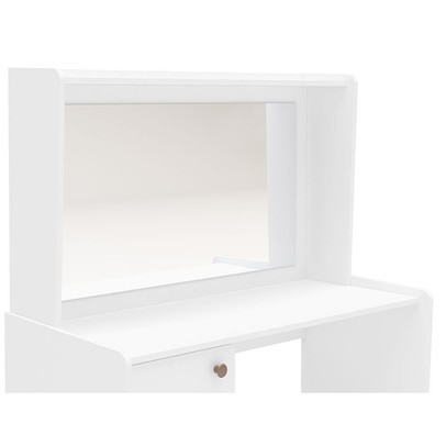 Penteadeira Luisiana 1 Porta 2 Gavetas com Espelho Branco - Politorno