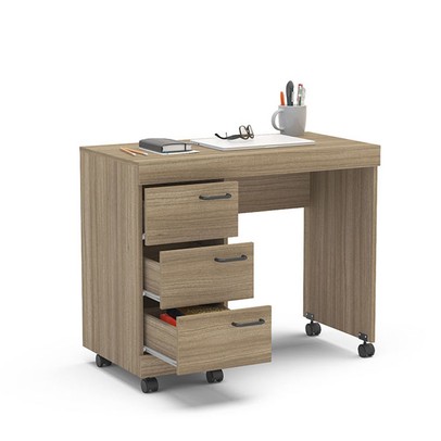 Mesa para Computador 3 Gavetas Osaka Castanho - Politorno