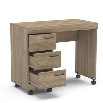 Mesa para Computador 3 Gavetas Osaka Castanho - Politorno