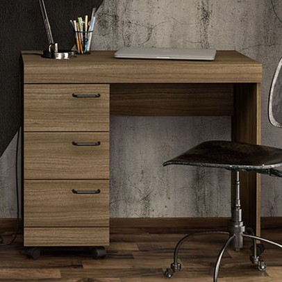 Mesa para Computador 3 Gavetas Osaka Castanho - Politorno