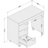 Mesa para Computador 3 Gavetas Osaka Preto - Politorno
