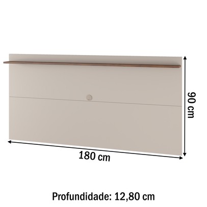 Painel para TV Até 50 Polegadas Jhon Off White/Seda - Viero Móveis