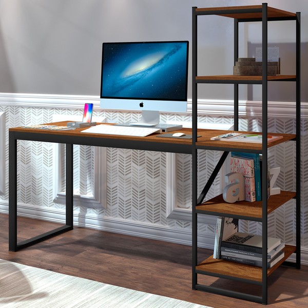 Mesa para Computador Innovare 4 Prateleiras Preto/Canela - Art Panta