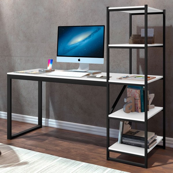 Mesa para Computador Innovare 4 Prateleiras Preto/Branco - Art Panta