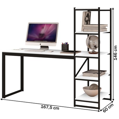 Mesa para Computador Innovare 4 Prateleiras Preto/Branco - Art Panta