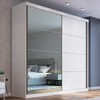 Guarda-Roupa Casal Star 2 Portas com Espelho 100% Mdf Branco - Mambel