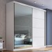 Guarda-Roupa Casal Star 2 Portas com Espelho 100% Mdf Branco - Mambel