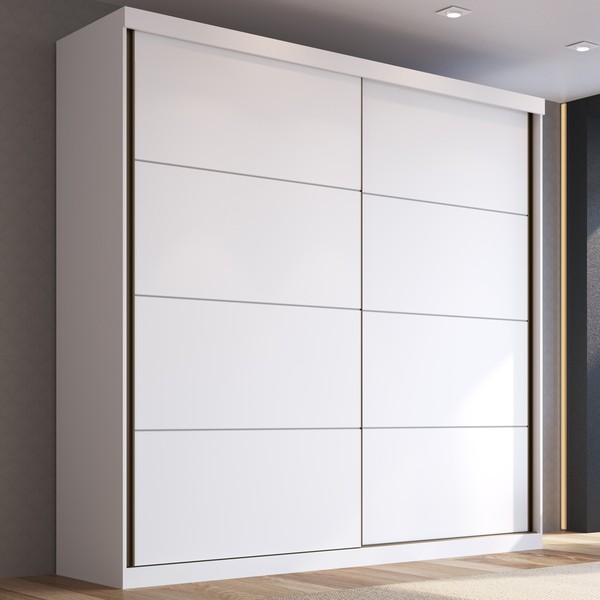 Guarda-Roupa Casal Prime 2 Portas 4 Gavetas 100% Mdf Branco - Manbel