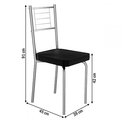 Mesa de Jantar 4 Lugares Lion Juliana Cromado/Preto - Art Panta