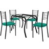Mesa de Jantar 4 Lugares Lion Juliana Preto/Verde Claro - Art Panta