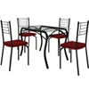 Mesa de Jantar 4 Lugares Lion Juliana Preto/ Vermelho - Art Panta