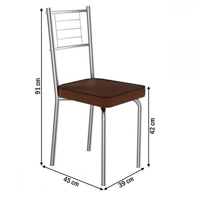 Cadeiras Kit 4 Cadeiras Juliana Cromado/Marrom - Art Panta
