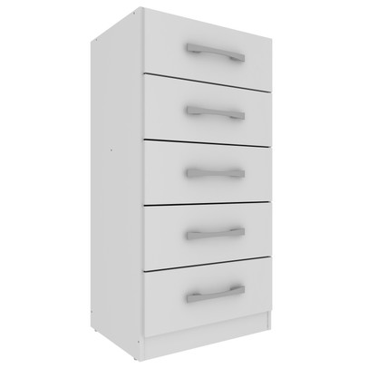 Cômoda 5 Gavetas Savana Branco - Rodial(pnr Base)