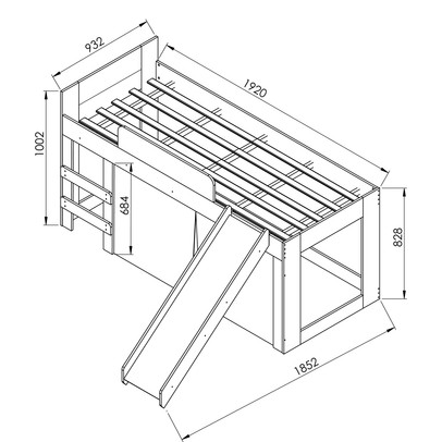 Cama Infantil com Escorregador Cm090 Branco - Art In Móveis