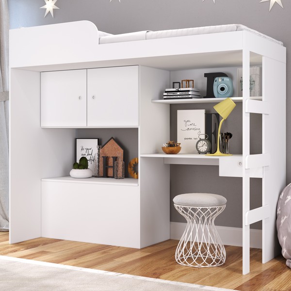 Cama Infantil Lion 3 Portas Cm9090 Branco - Art In Móveis