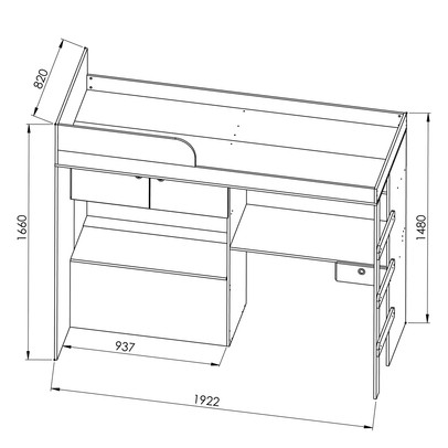 Cama Infantil Lion 3 Portas Cm9090 Branco - Art In Móveis