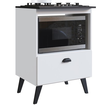 Armário de Cozinha para Cooktop 60 Cm 1 Porta Basculante Bl060 Branco - Art In Móveis