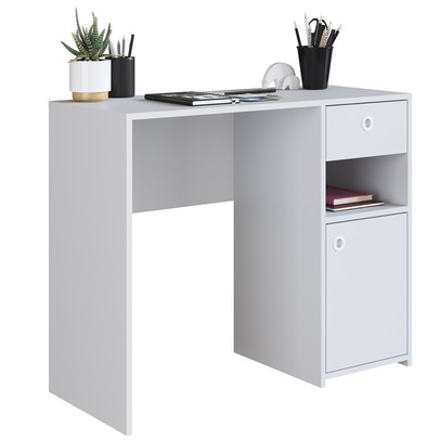 Mesa Escrivaninha 1 Porta 1 Gaveta Es908 Branco - Art In Móveis
