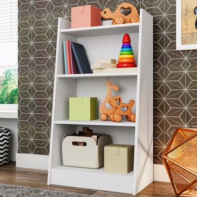 Estante para Livros 3 Prateleiras Es7000 Branco - Art In Móveis