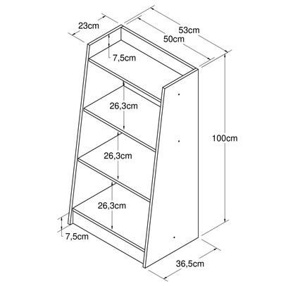 Estante para Livros 3 Prateleiras Es7000 Branco - Art In Móveis