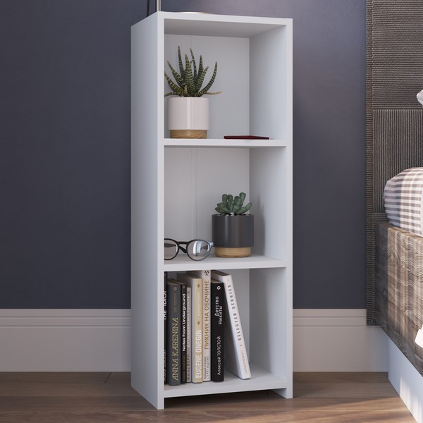 Estante para Livros 3 Prateleiras Mo030 Branco - Art In Móveis