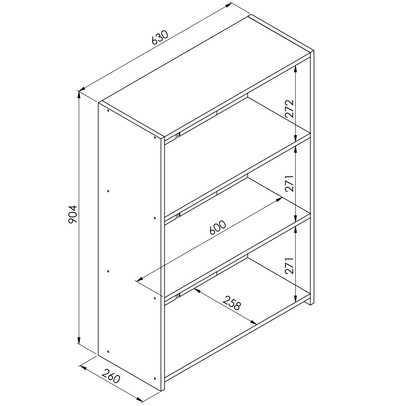 Armário de Banheiro 3 Prateleiras Mo030 Branco - Art In Móveis