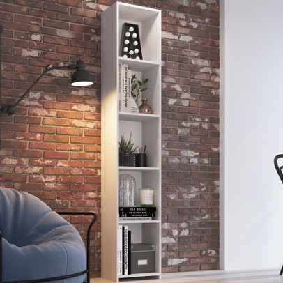 Estante para Livros 5 Prateleiras Mo050 Branco - Art In Móveis