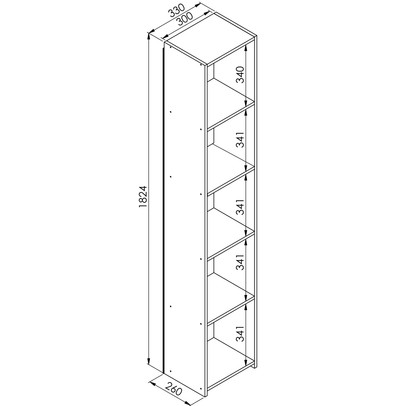 Estante para Livros 5 Prateleiras Mo050 Branco - Art In Móveis