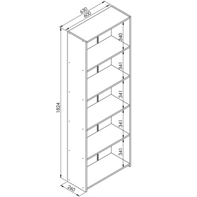 Estante para Livros 5 Prateleiras Mo060 Branco - Art In Móveis