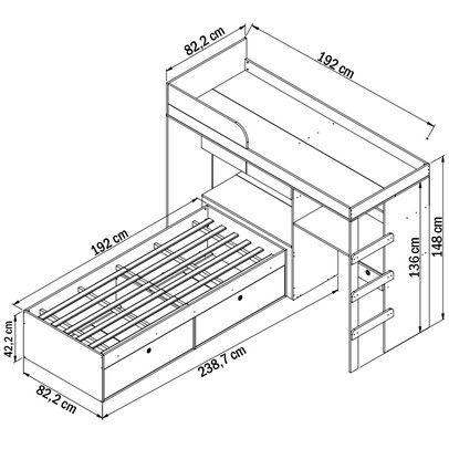 Beliche 6 Portas 1 Gaveta Cj038 Branco - Art In Móveis