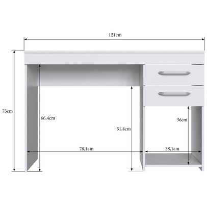 Mesa para Computador 2 Gavetas Mt102 Branco - Decibal Móveis