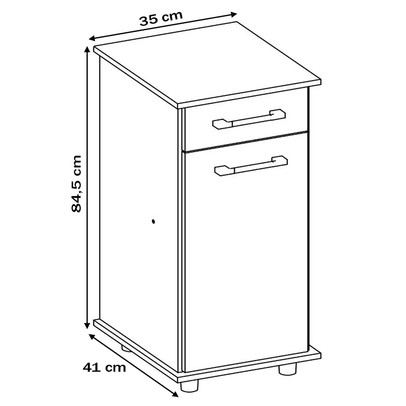 Armário de Cozinha Isis 1 Porta 1 Gaveta Branco - Nicioli
