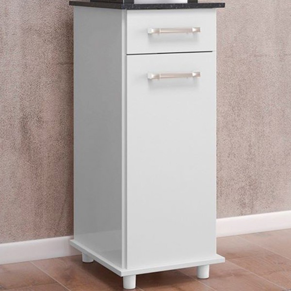 Armário de Cozinha Isis 1 Porta 1 Gaveta Branco - Nicioli