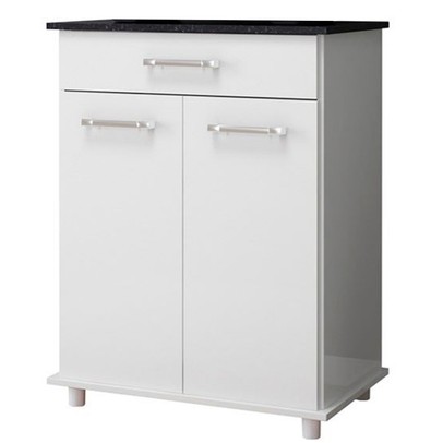 Armário de Cozinha 65 Cm Isis 2 Portas 1 Gaveta Branco - Nicioli