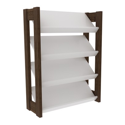 Sapateira 4 Prateleiras Branco/Nogal Az1025 - Tecno Mobili