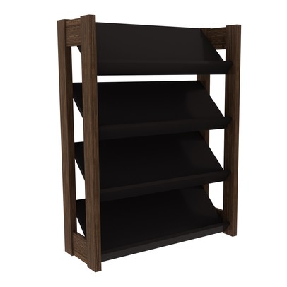 Sapateira 4 Prateleiras Preto/Nogal Az1025 - Tecno Mobili