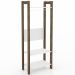 Closet 3 Prateleiras 1 Cabideiro Branco/Nogal Az1029 - Tecno Mobili