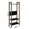 Closet 3 Prateleiras 1 Cabideiro Preto/Nogal Az1029 - Tecno Mobili