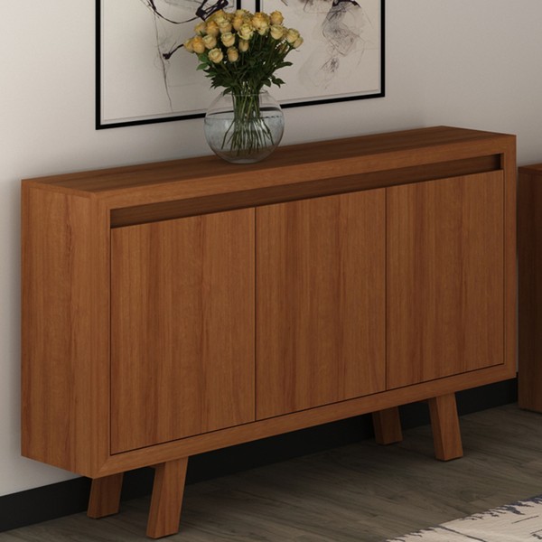 Armário para Escritório Horizontal 3 Portas  Amendoa Me4120 - Tecno Mobili