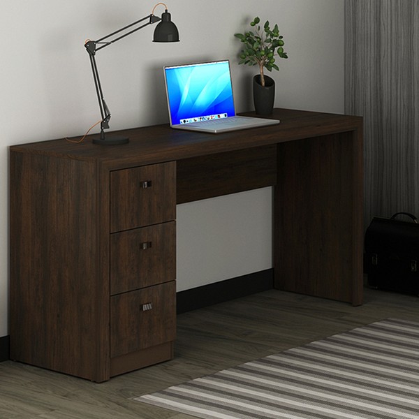 Mesa para Computador 3 Gavetas Rústico Me4102 - Tecno Mobili