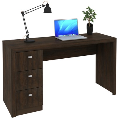 Mesa para Computador 3 Gavetas Rústico Me4102 - Tecno Mobili