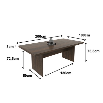 Mesa de Reunião Rústico Me4119 - Tecno Mobili