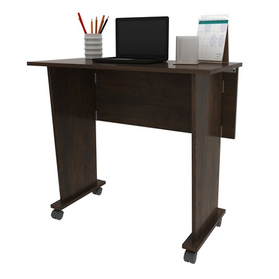 Mesa Escrivaninha Dobrável com Rodízio Rústico Me4117 - Tecno Mobili